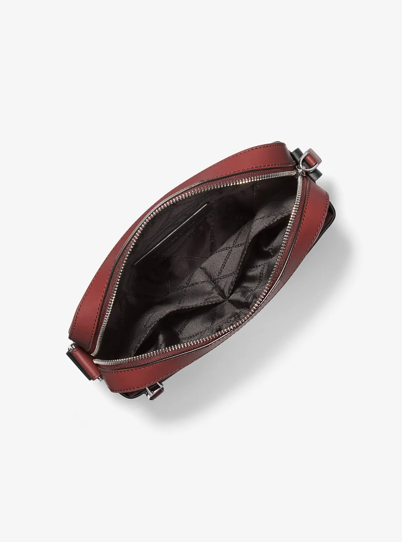 Michael Kors Utility-crossbodytas Hudson van getrommeld leer DONKER_BRANDY Best