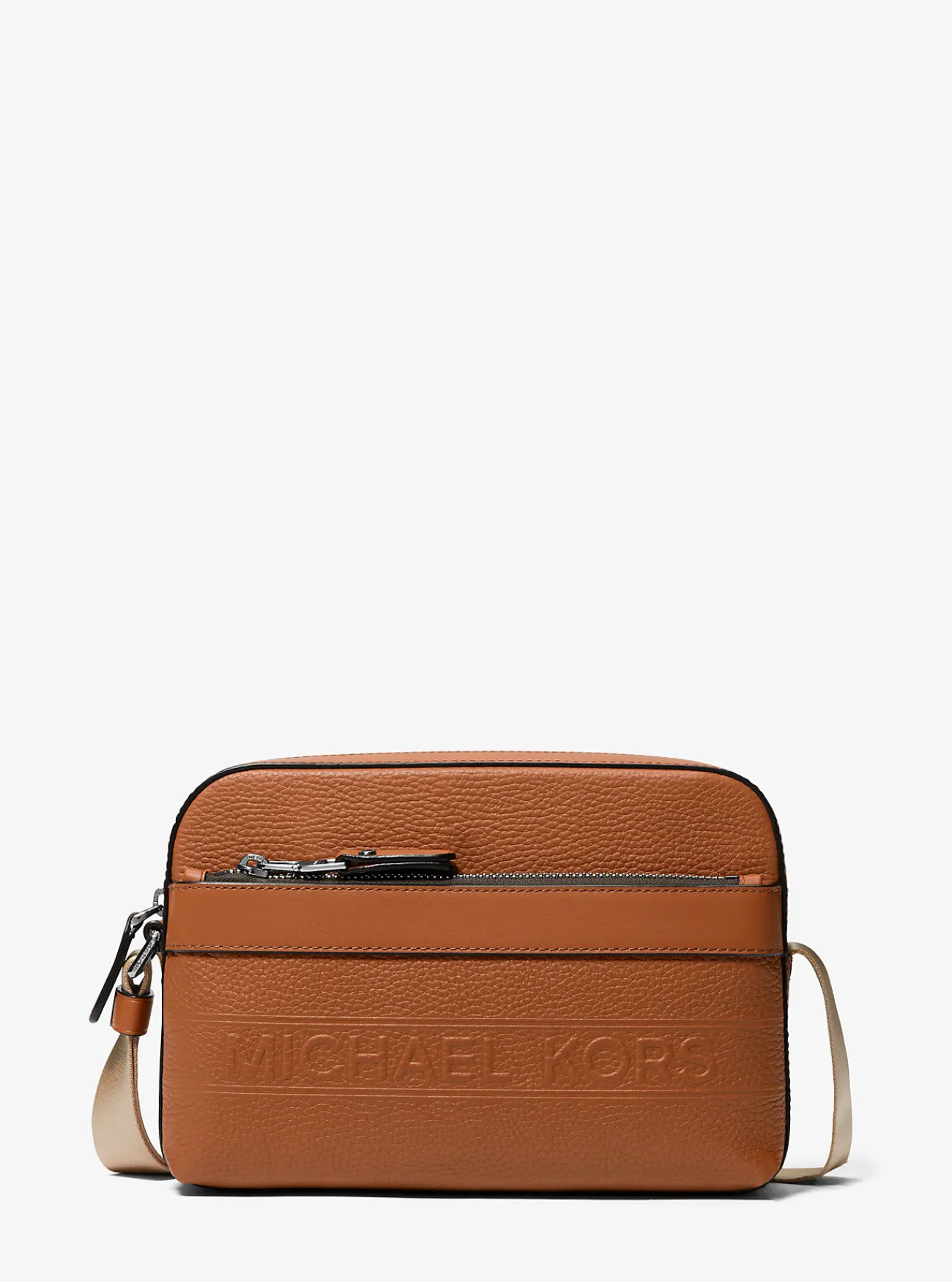 Michael Kors Utility-crossbodytas Hudson van getrommeld leer LUGGAGE New