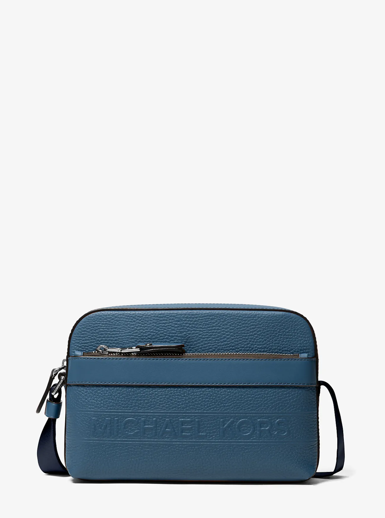 Michael Kors Utility-crossbodytas Hudson van getrommeld leer DONKERCHAMBRAY Best