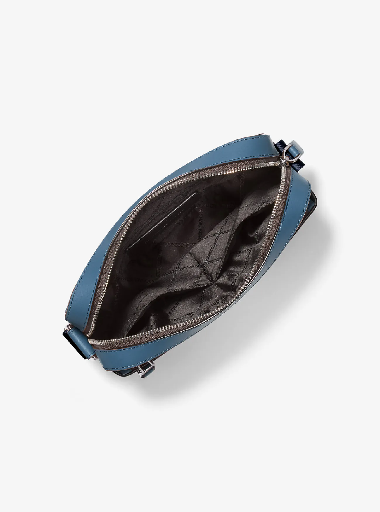 Michael Kors Utility-crossbodytas Hudson van getrommeld leer DONKERCHAMBRAY Best