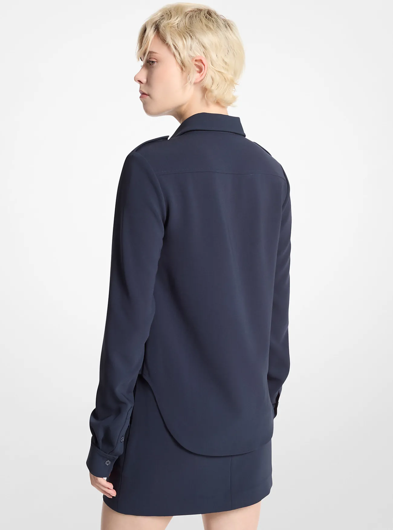 Michael Kors Utility-overhemd van cr&ecirc;pe ADMIRAALBLAUW Sale