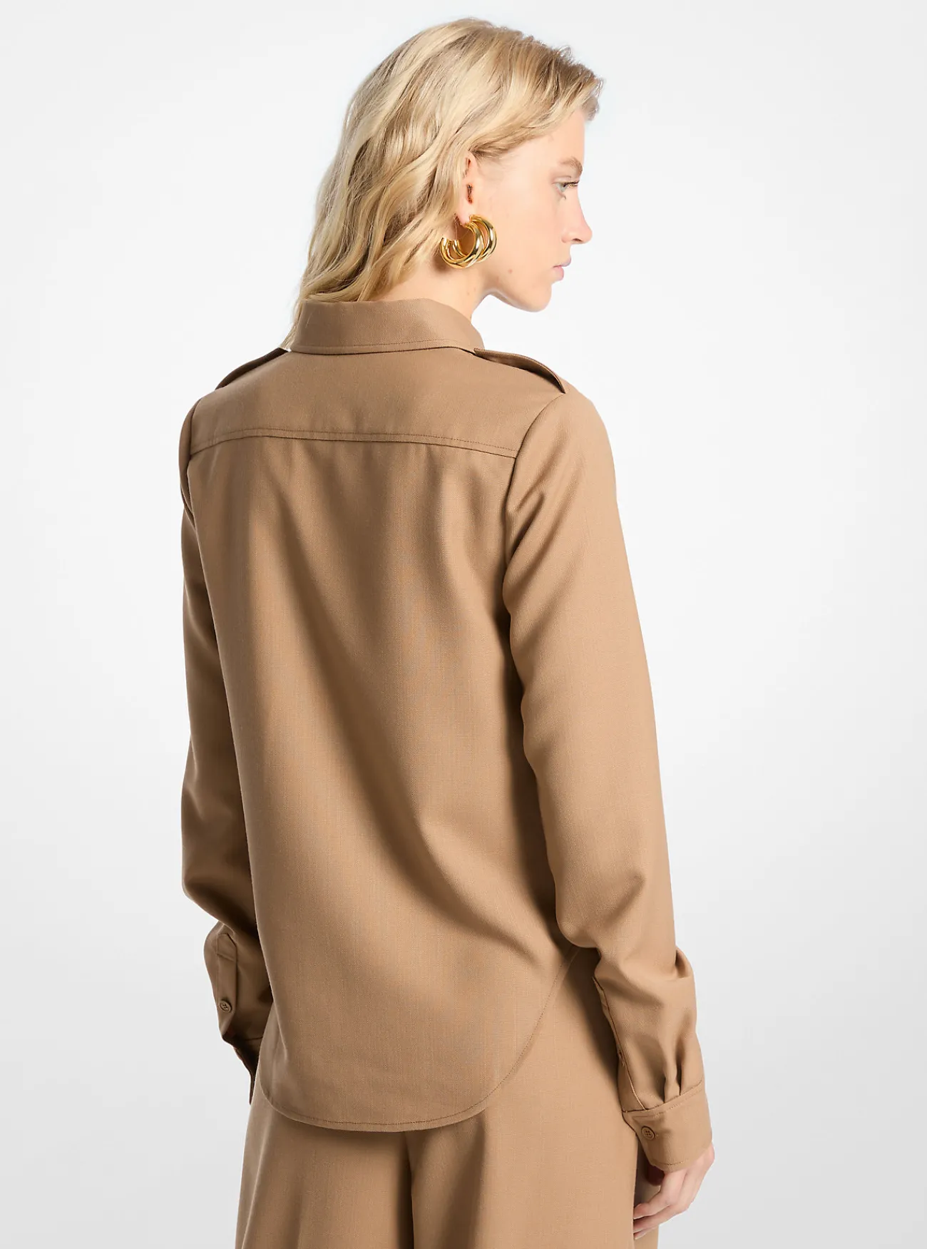 Michael Kors Utility-overhemd van wolmix CAF&Eacute; New