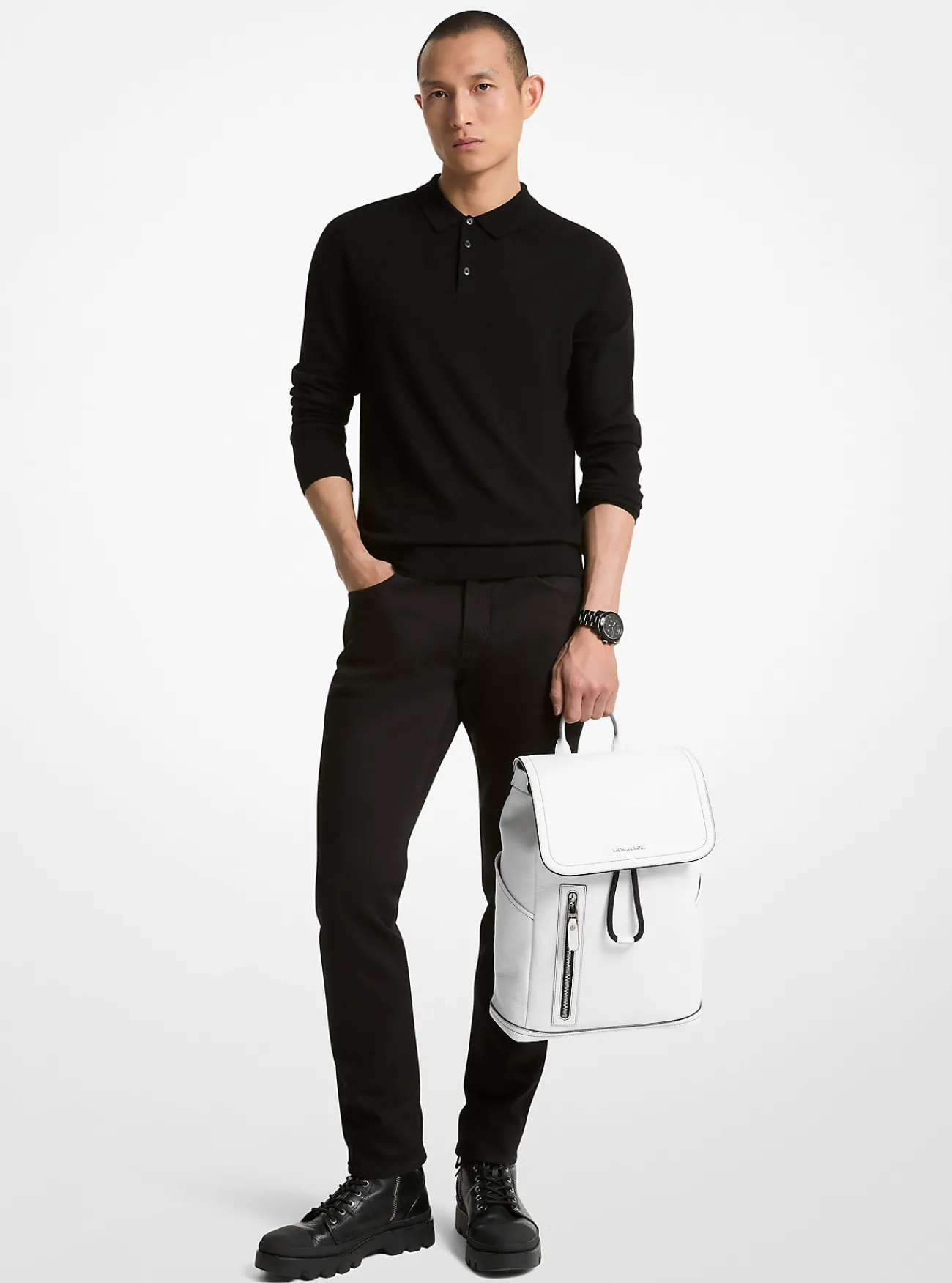 Michael Kors Utilityrugzak Hudson van getrommeld leer Hot