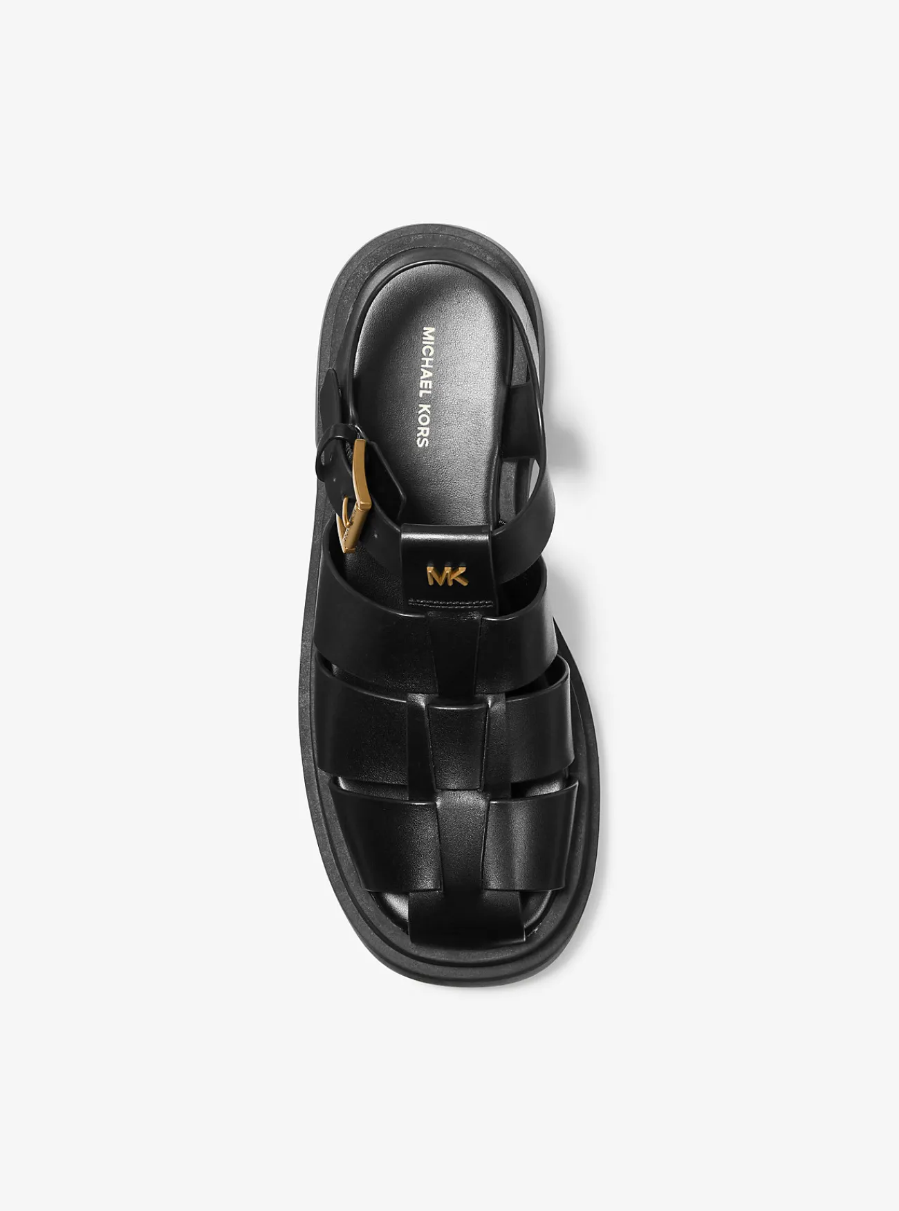 Michael Kors Visserssandaal Indy van leer ZWART Discount