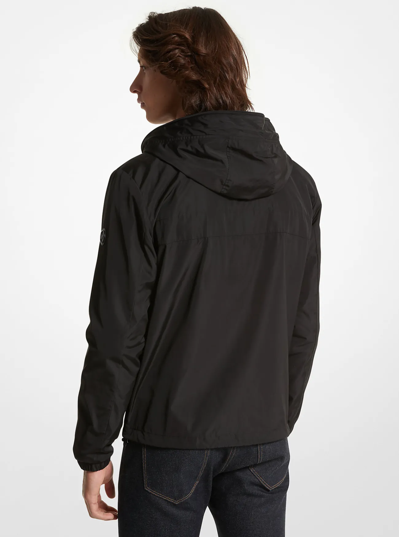 Michael Kors Windjack van geweven stof met band met logo ZWART Hot