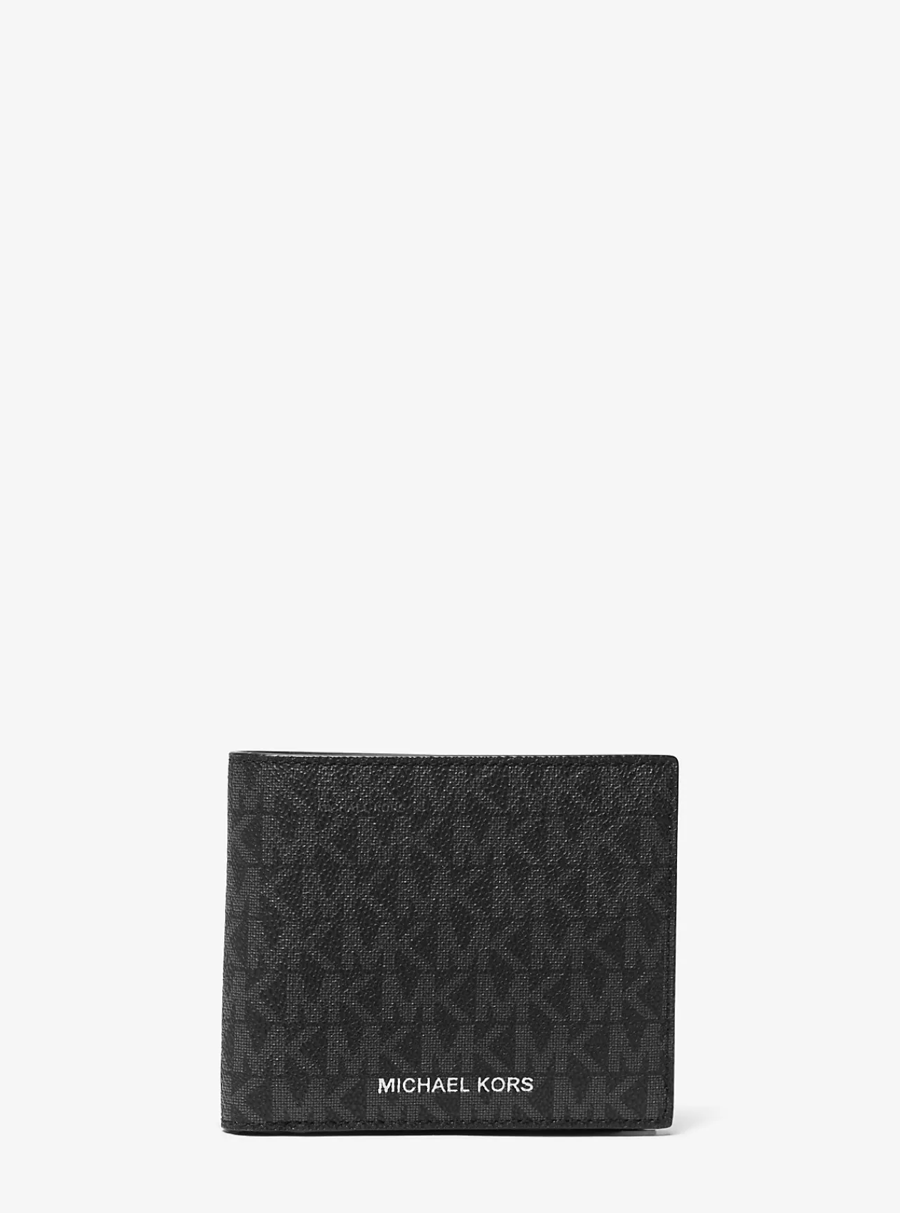 Michael Kors Zakportefeuille Greyson met logo en muntvakje ZWART Outlet